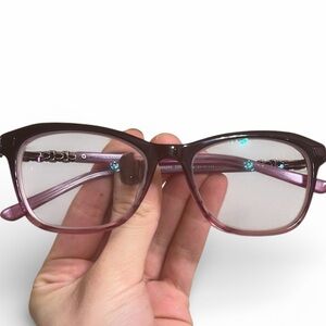 BVLGARI Purple Gradient Crystal Eyeglasses Frames Women’s Italy Made Authentic